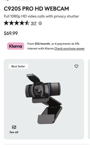 Logitech c920s pro webcam - hd,